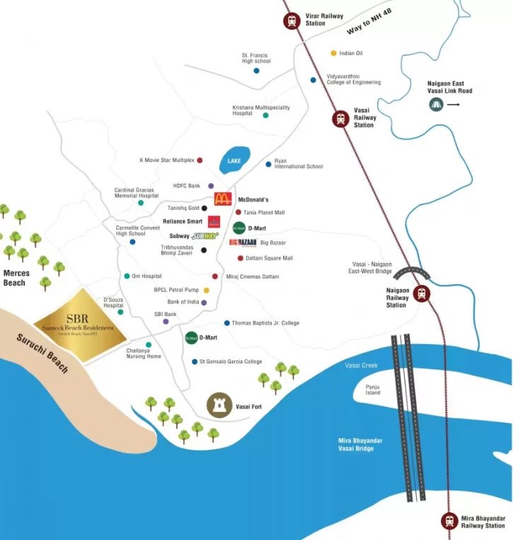 Sunteck Beach Residences Location Map