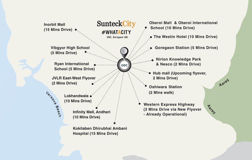 Sunteck City Avenue 1 Location Map