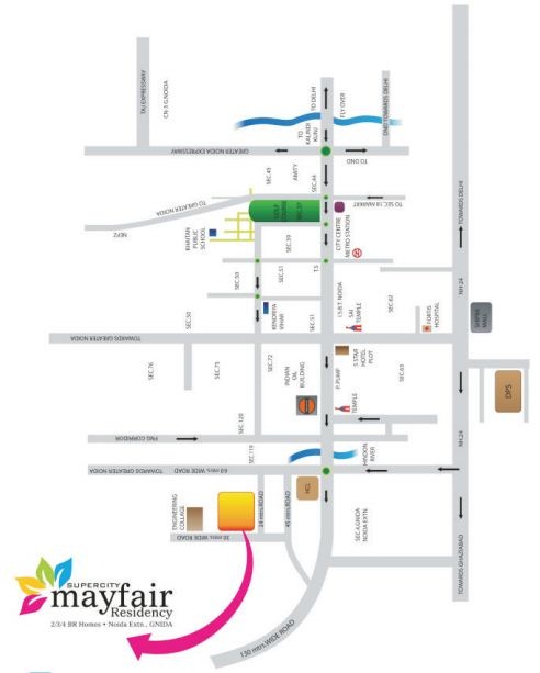 Supercity Mayfair Residency Location Map
