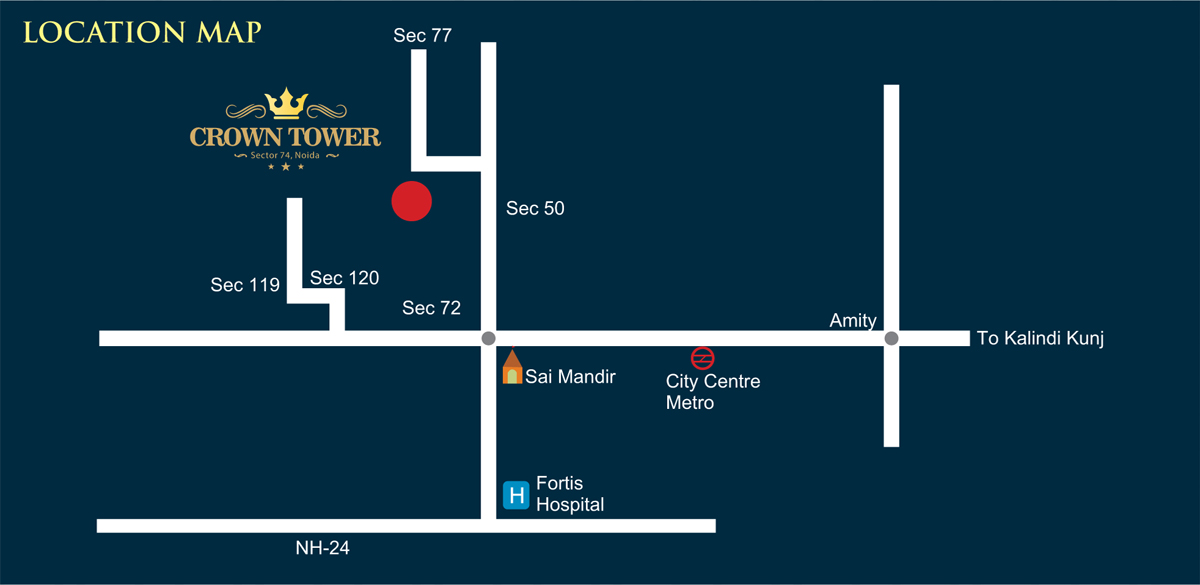 Supertech Crown Tower Location Map