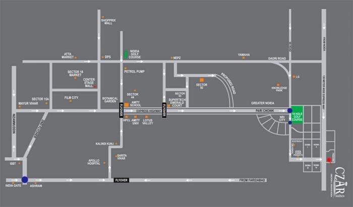 Supertech Czar Suites Location Map