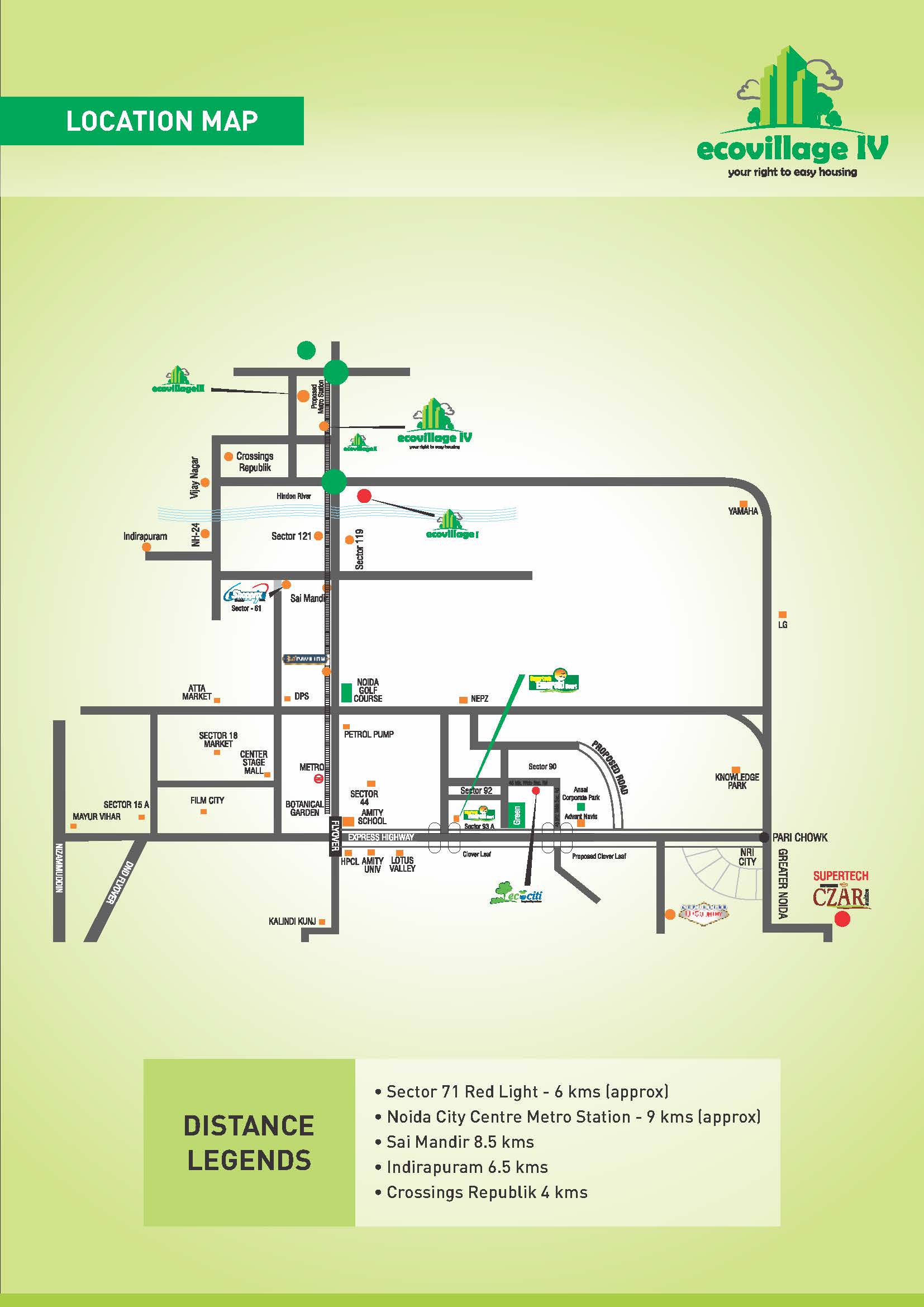 Supertech Eco Village 1 Location Map