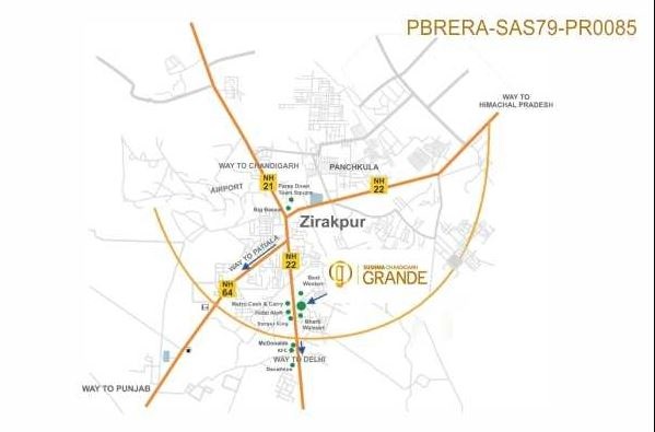 Sushma Chandigarh Grande Location Map