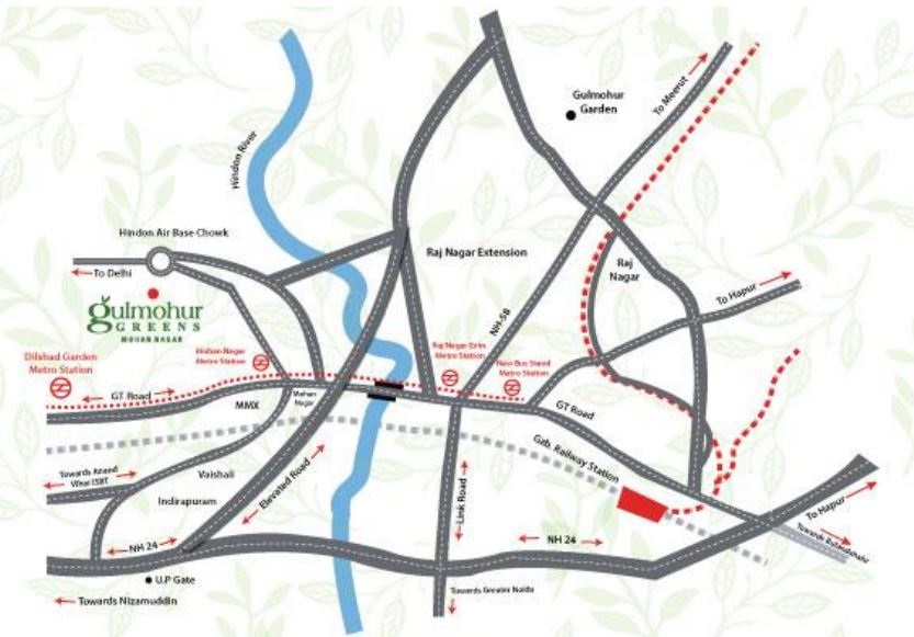Svp Gulmohur Greens Location Map