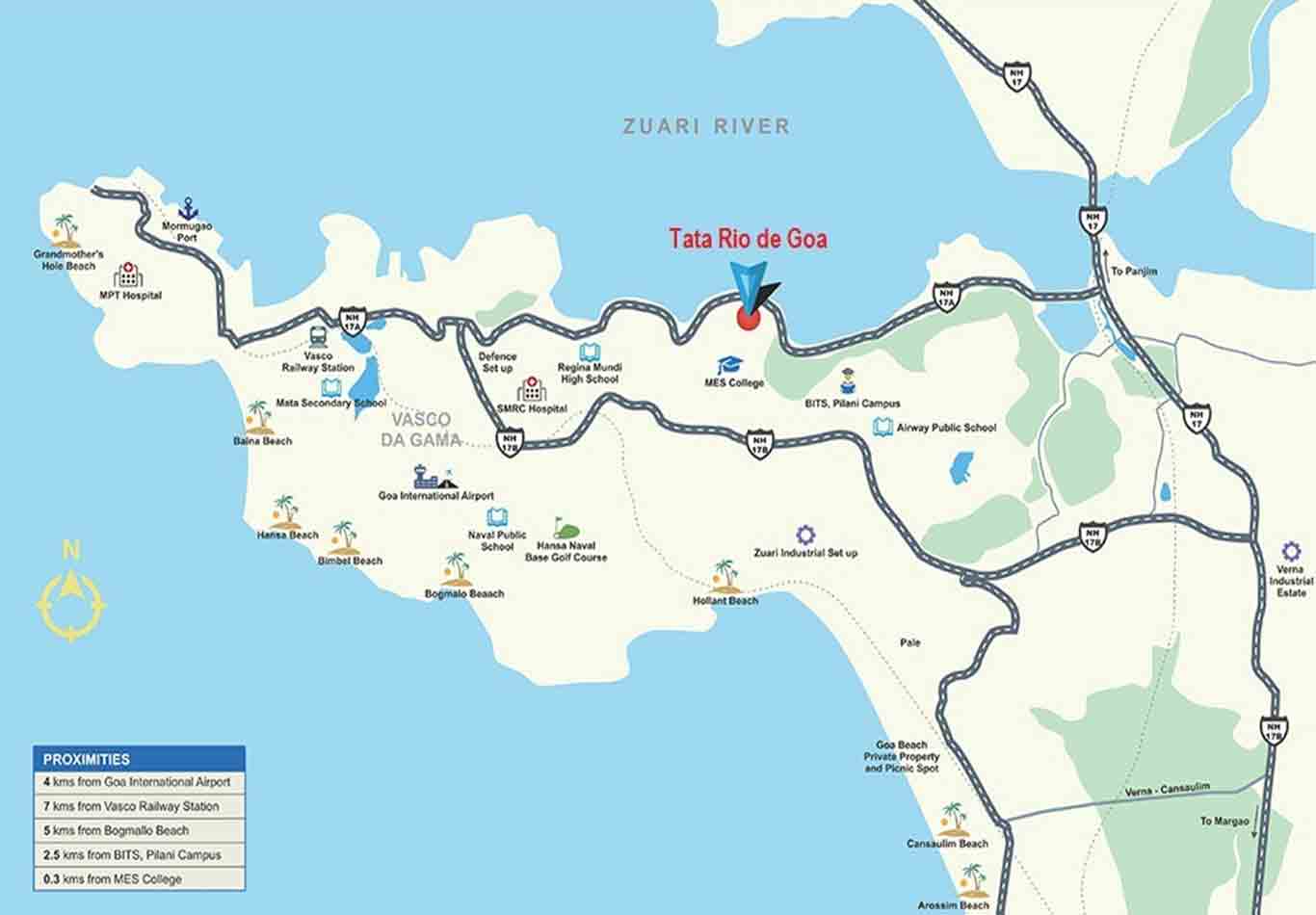 Tata Rio De Goa Location Map