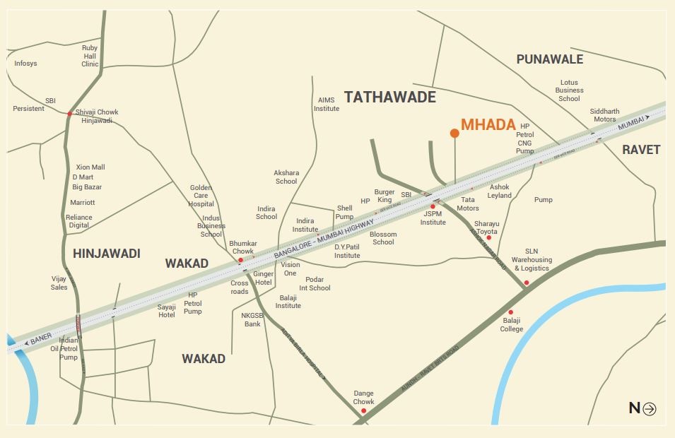 Tathawade Mhada Location Map