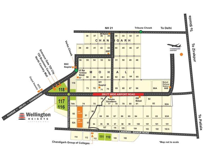 Tdi Wellington Heights Extension Location Map