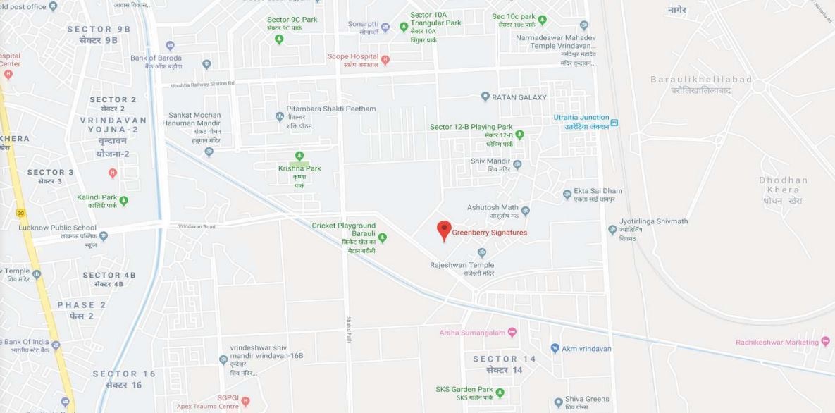 Tejas Greenberry Signatures Location Map
