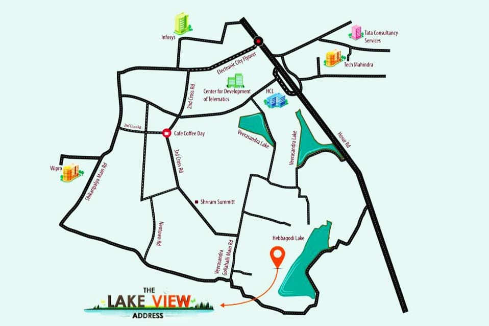 The Lake View Address Location Map Electronic City, Bangalore