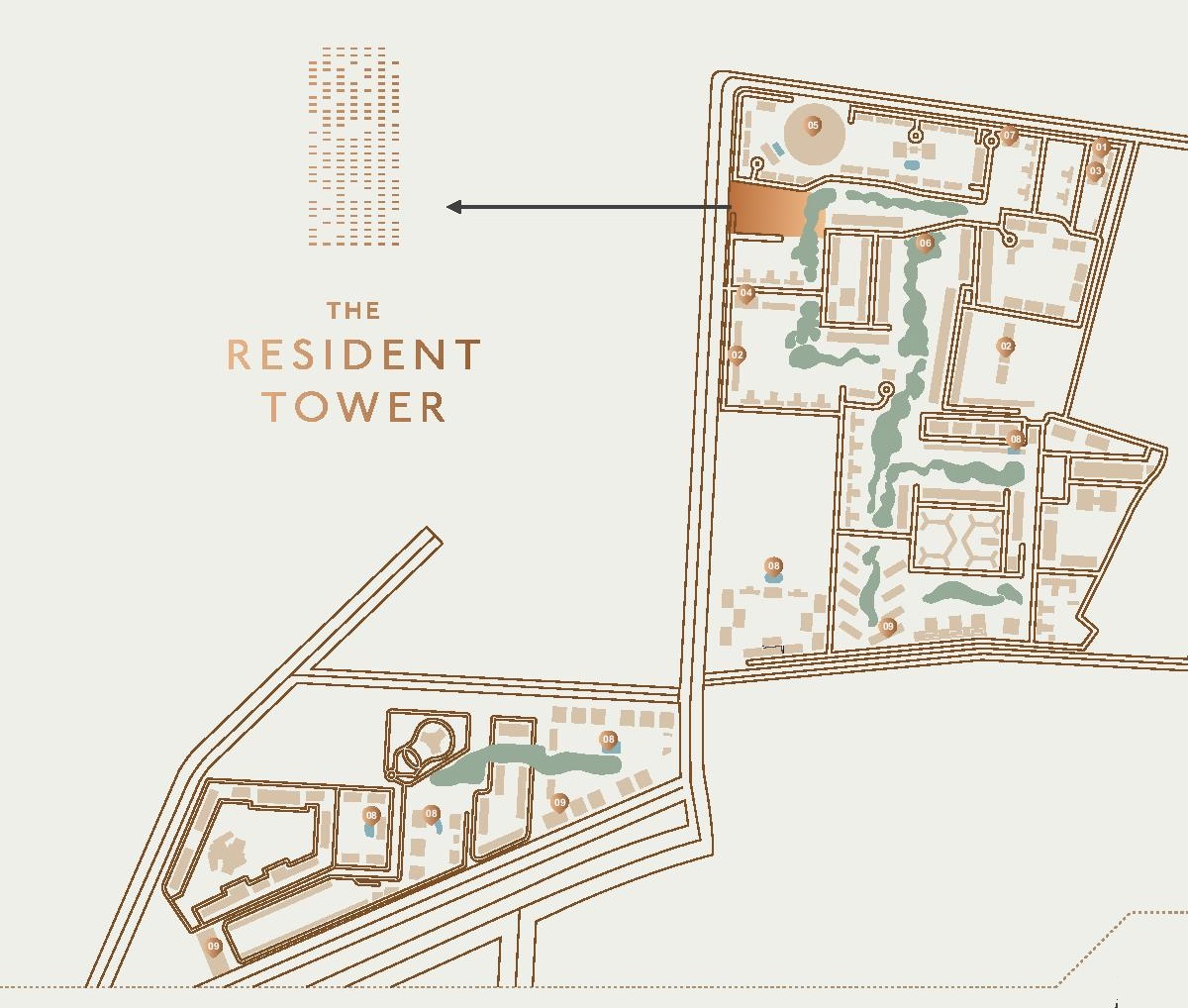 The Resident Tower Location Map