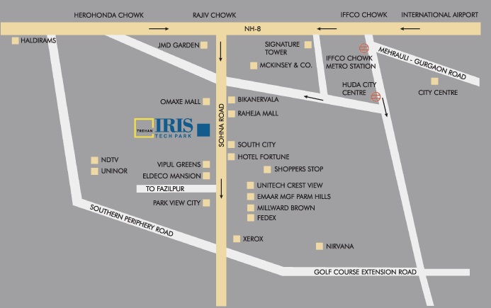Trehan Iris Techpark Location Map