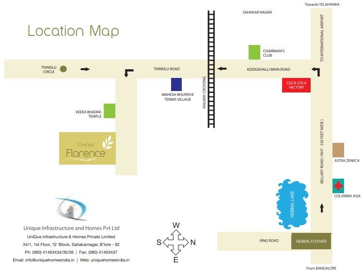 Unique Florence Location Map Vidyaranyapura Bangalore