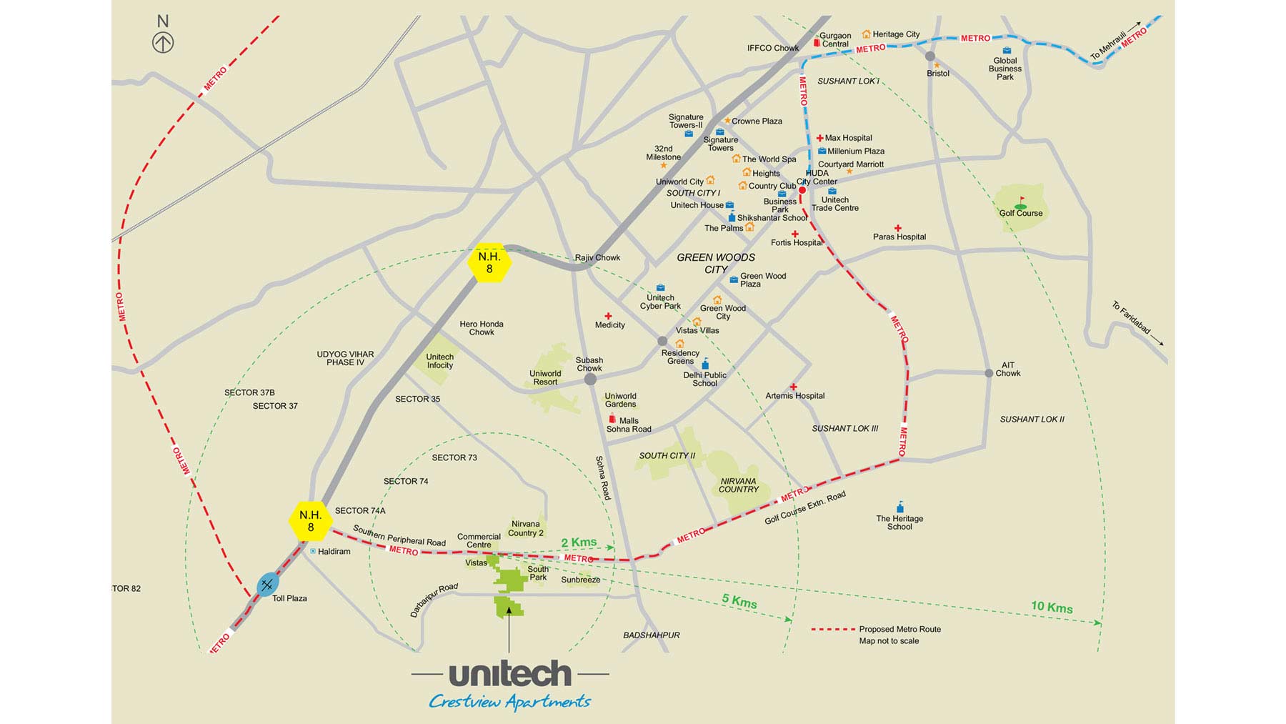 Unitech Crestview Apartments Location Map
