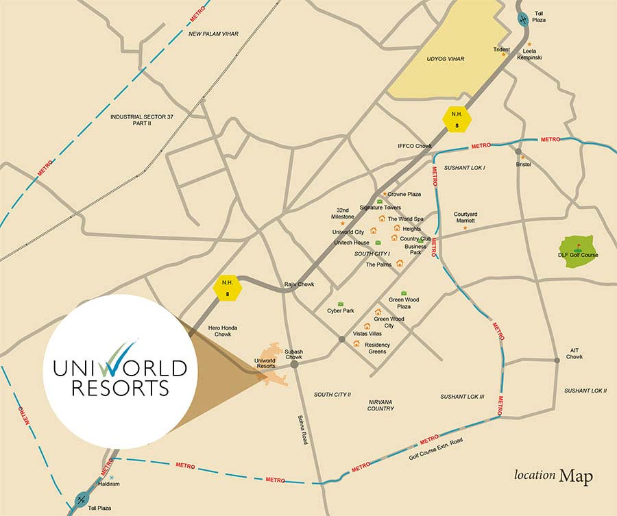 Unitech Opulence Location Map