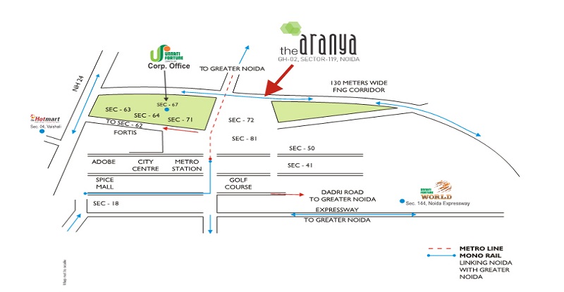 Unnati The Aranya Location Map