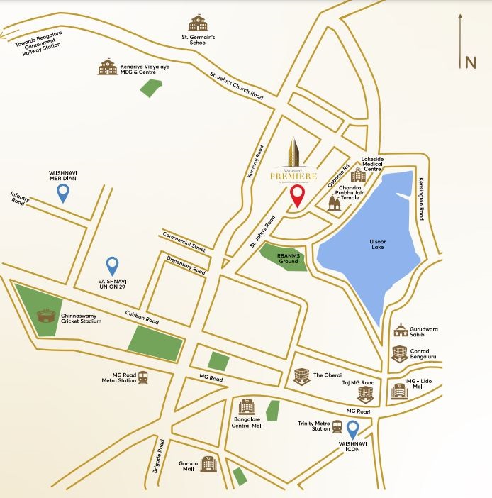 Vaishnavi Premiere Location Map