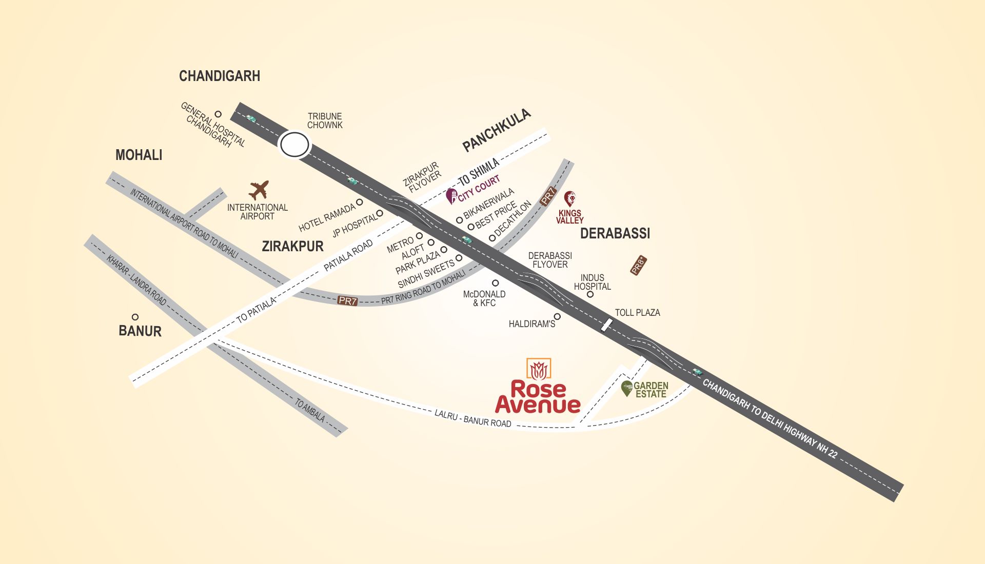 Vaneet Rose Avenue Location Map