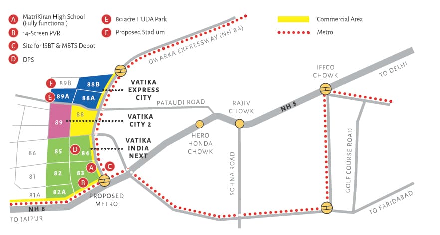 Vatika Xpressions Location Map