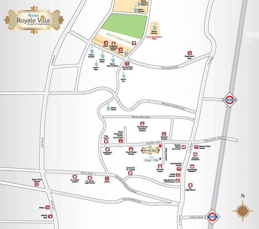 Veena Royale Villa Location Map