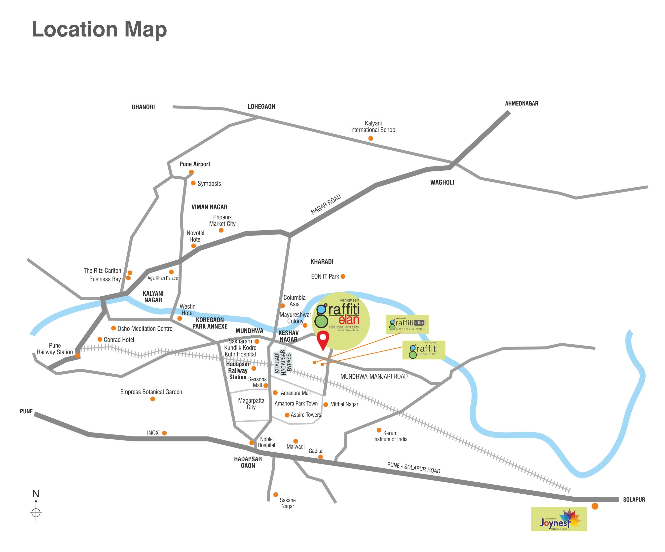 Venkatesh Graffiti Elan Location Map