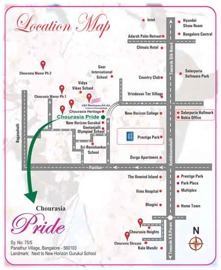 Vkc Chourasia Pride Location Map