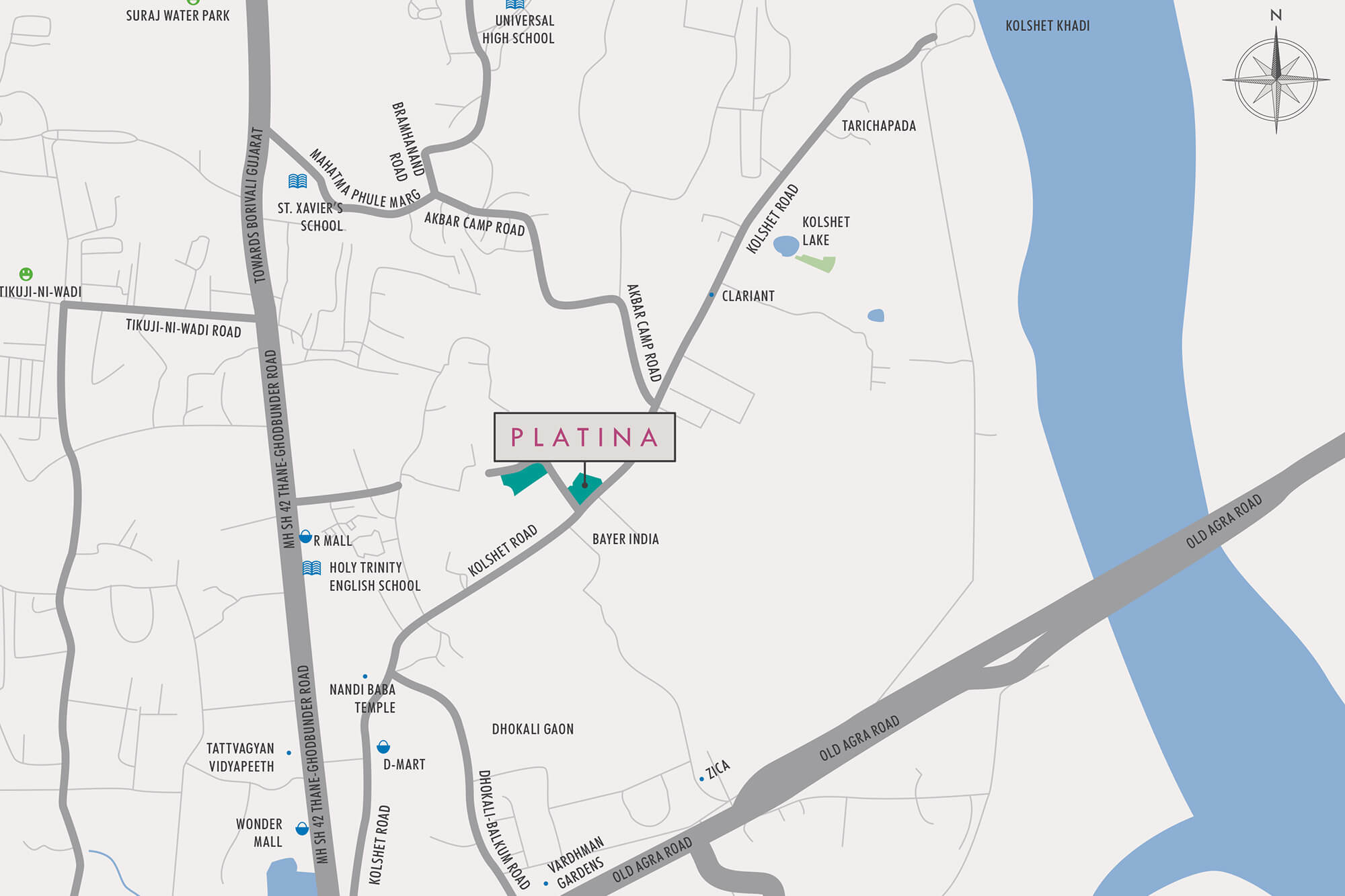 Wadhwa Platina Location Map
