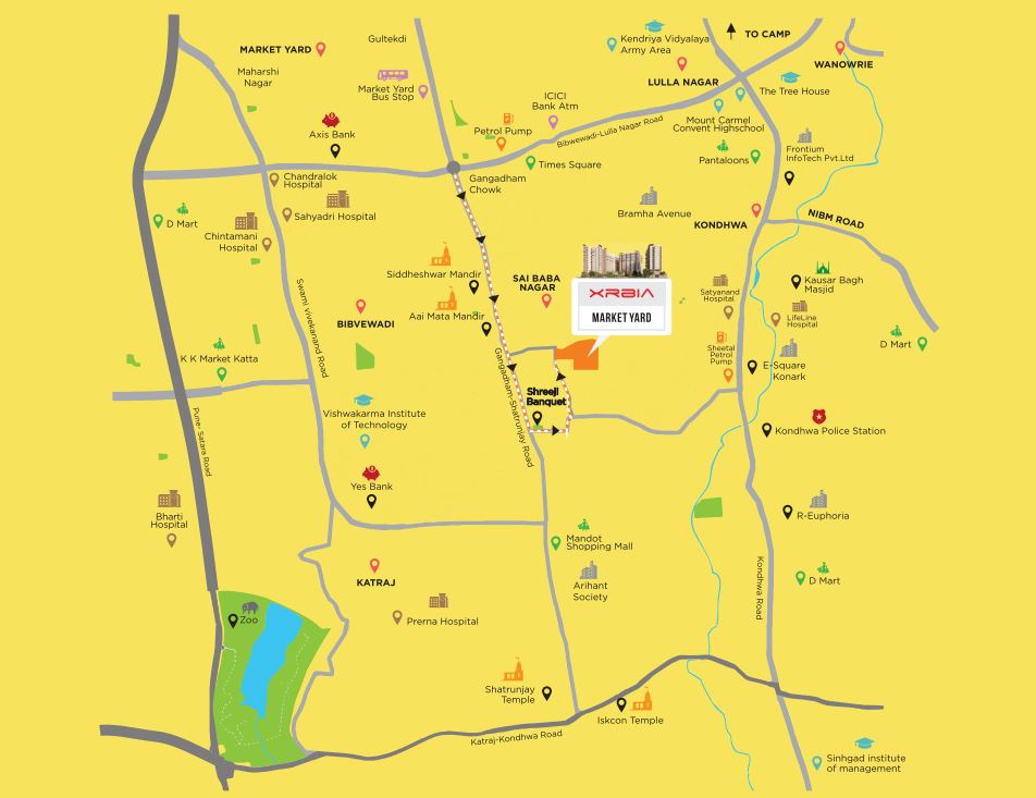 Xrbia Market Yard Location Map
