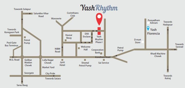Yash Rhythm Location Map