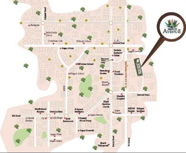 Yash Sherlyn Avenue Location Map