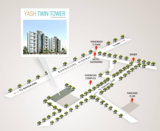 Yash Twin Tower Location Map