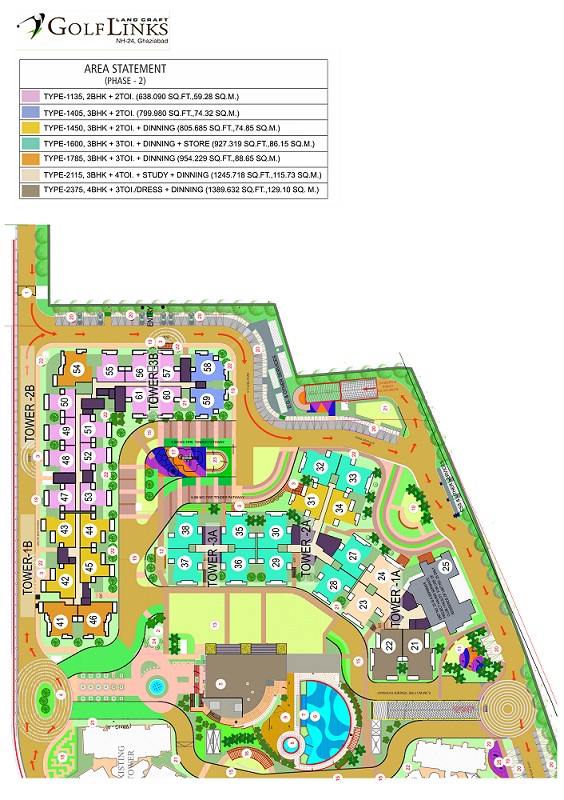 Landcraft GolfLinks Phase 2 Master Plan NH 24, Ghaziabad