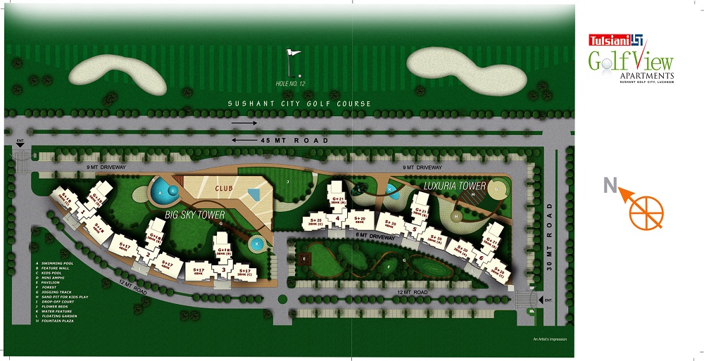 Tulsiani Golf View Apartments Master Plan Sushant Golf City, Lucknow