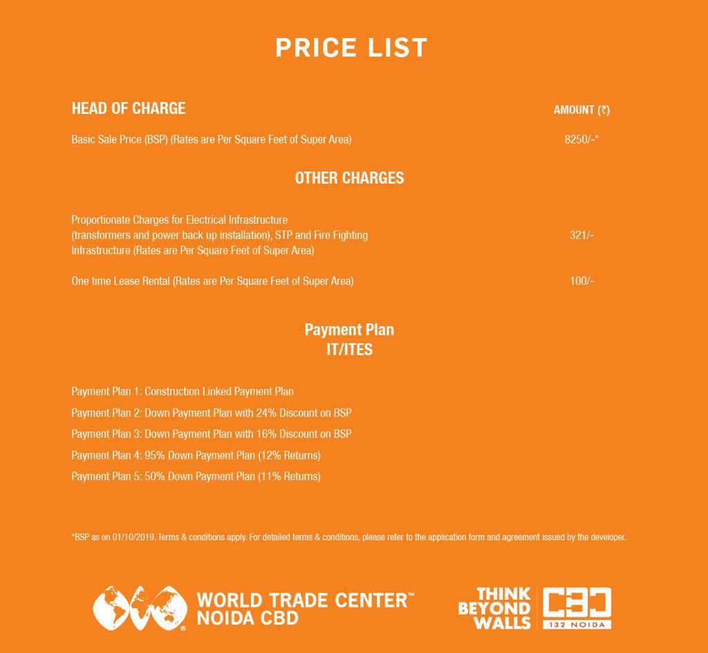 Wtc Noida Cbd Price List